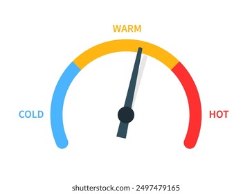 Cold Warm Hot Gauge icon. Clipart image isolated on white background