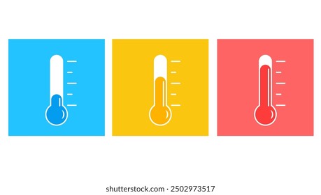 Icono del termómetro caliente frío. Imagen Clipart aislada sobre fondo blanco