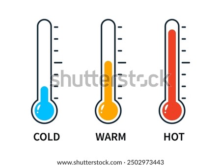 Cold Warm Hot Thermometer icon. Clipart image isolated on white background