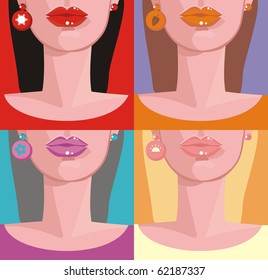 Cold and warm tone in clothes and a make-up for different types of appearance: winter, autumn, summer and spring
