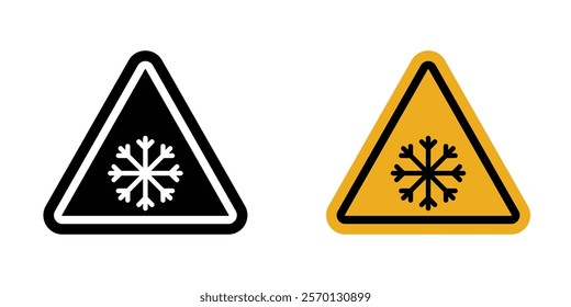 Cold warning sign vectors in flat syle