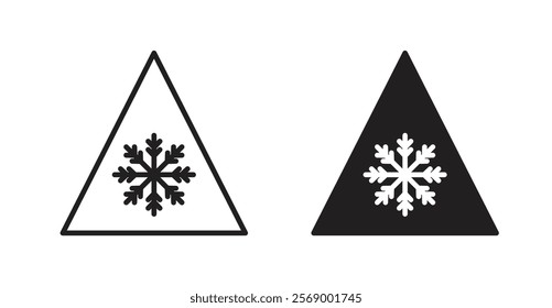 Cold warning signs set vector graphics designs