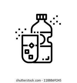 cold water bottle icon, drink and beverage 