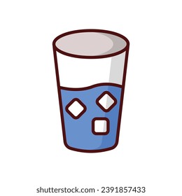 Cold Water icon isolate white background vector stock illustration.