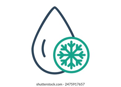 Cold water icon. icon related to cooling. line icon style. cooling elements vector illustration