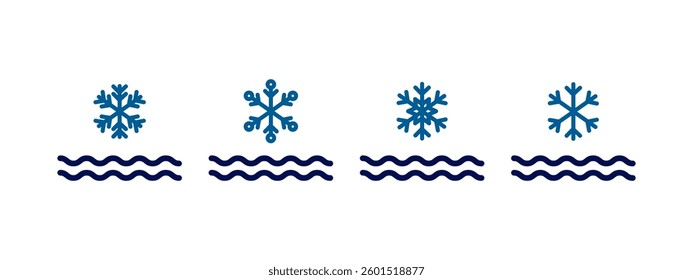 cold water icon set. cold symbol in flat style concept.