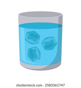 Cold Water, Summer Flat Vector Illustration. Isolated