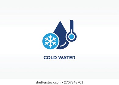 Vetor, ícone ou logotipo de ÁGUA FRIA símbolo isolado ilustração