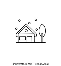 Cold wave house icon. Element of natural disaster icon