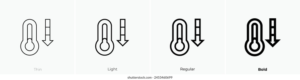 cold wave icon. Thin, Light Regular And Bold style design isolated on white background