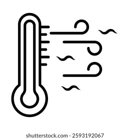 Cold wave Vector Line Icon Design