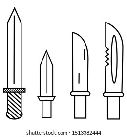 Cold weapon icons set. Simple set of 4 cold weapon vector icons for web isolated on white background