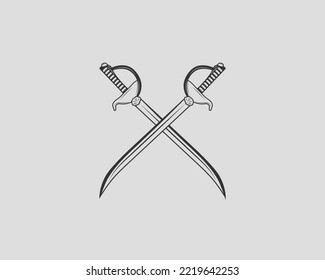 Armas frías de piratas. espadas hermosas, sudadera, tatuaje, pegatina, parche en una camiseta o ropa