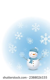 Cold Weather Greeting Snowman Snow Background