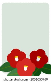 Cold weather greetings, simple camellia flowers