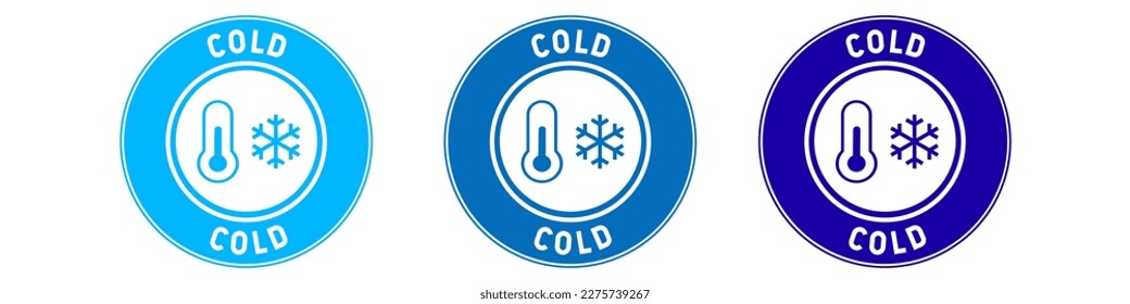 Cold weather icon set. Cold weather thermometer icon. Temperature with snow icon vector illustration.