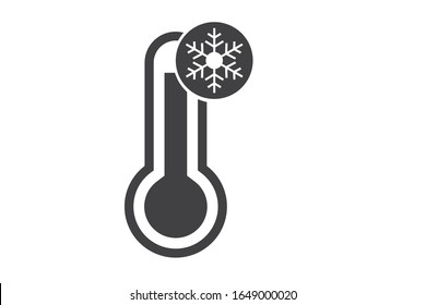 Cold weather icon vector, cold temperature icon, thermometer icon 
