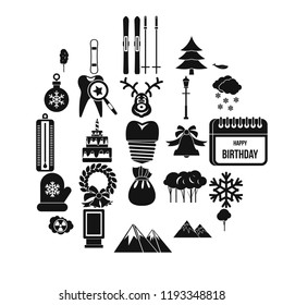 Cold weather icons set. Simple set of 25 cold weather vector icons for web isolated on white background