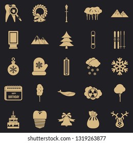 Cold weather icons set. Simple set of 25 cold weather vector icons for web for any design