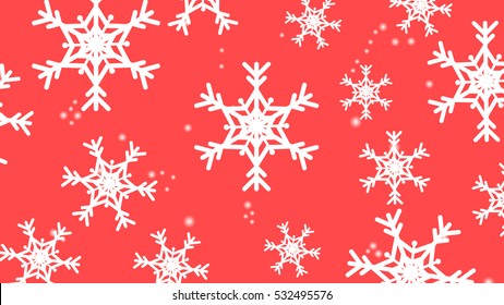 Cold weather snowflake symbol .red background hd in Christmas and happy new year