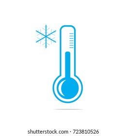 Cold weather thermometer icon