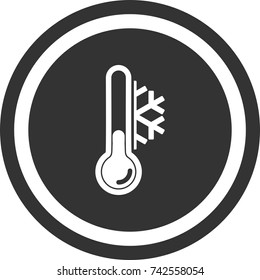 Cold Weather ,Thermometer icon , dark circle sign design