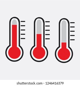 Cold weather thermometer icon vector illustration on white background. Flat web design element for website, app or infographics materials.