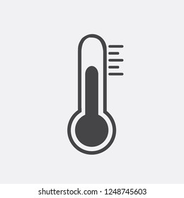 Cold weather thermometer icon vector illustration on white background. Flat web design element for website, app or infographics materials.