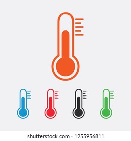 Cold weather thermometer icon vector illustration on white background. Flat web design element for website, app or infographics materials.