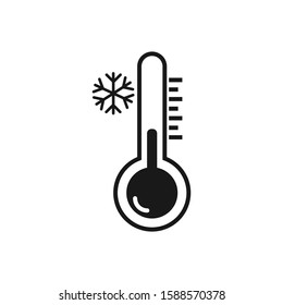 Cold weather thermometer icon vector illustration on white background.