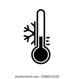 Cold weather thermometer icon vector illustration. Flat web design element for website, app or infographic material.