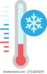 Termómetro de Clima frío con el icono del copo de nieve