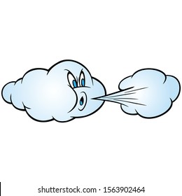 Cold Wind Blowing Cartoon Illustration Cloud Stock Vector (Royalty Free ...