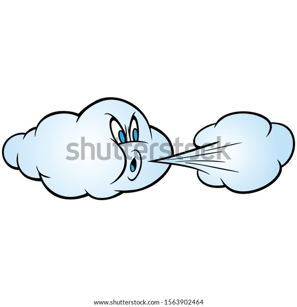 Cold Wind Blowing Cartoon Illustration Cloud Stock Vector (Royalty Free ...