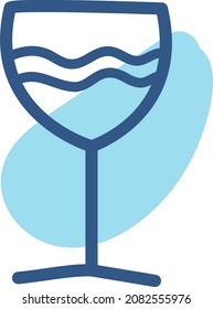 Cold wine, illustration, vector, on a white background.