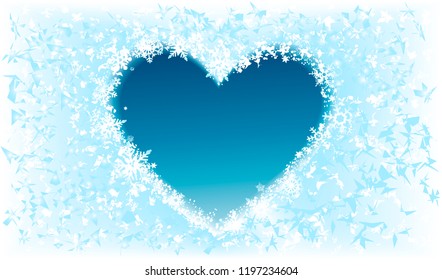 Cold winter background with frosted window