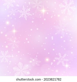 Cold winter background with snowflakes and snow. Winter storm. Glitter and snow whirl in the rays of light.Eps 10