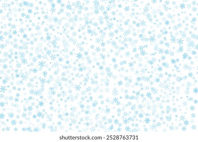 Padrão de Natal e Ano Novo de inverno frio com flocos de neve voadores. Fundo de Ano Novo para cartão de saudação, papel de embrulho, convites, modelos de mídias sociais, decoração. Ilustração vetorial
