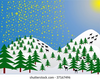 cold winter in the mountains