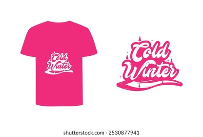 Cold winter pink t shirt for girl