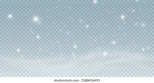  El viento frío del invierno, con tormenta de nieve. Sobre un fondo transparente. Efecto de nieve frío de Navidad.