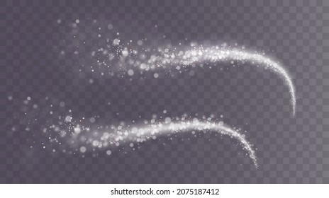 Kaltwinterwindstruktur. Urlaubskreiselizze, Vektorblizzard. Weihnachtseffekt eines kalten Blizzards. Vektor PNG.