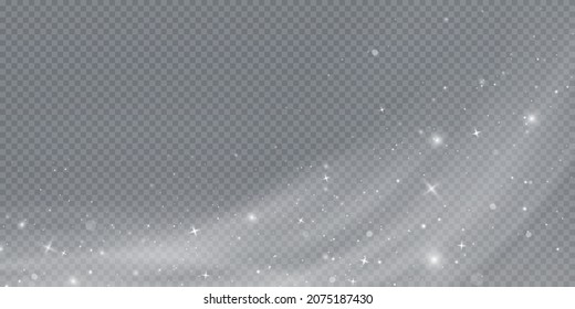 Cold winter wind texture. Holiday vector blizzard. Christmas effect of a cold blizzard. Vector PNG.