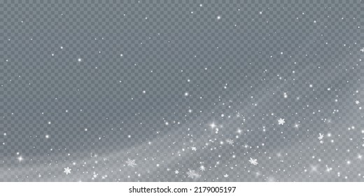 Cold winter wind texture. Holiday vector blizzard. Christmas effect of a cold blizzard. Vector PNG.	