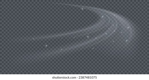Cold winter wind texture. Holiday vector blizzard. Christmas effect of a cold blizzard. Vector PNG.