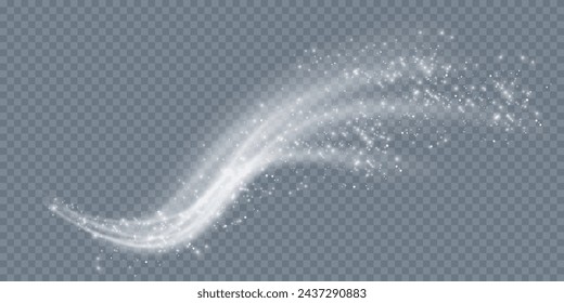 Cold winter wind texture. Holiday vector blizzard. Christmas effect of a cold blizzard. Vector PNG