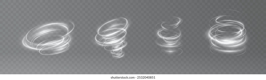 Cold winter wind texture. Holiday vector blizzard. Christmas effect of a cold blizzard. Vector tornado white, winter whirlwind white , light funnel white , swirling white lines light. Festive twirl.
