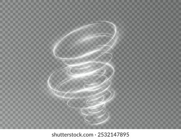 Cold winter wind texture. Holiday vector blizzard. Christmas effect of a cold blizzard. Vector tornado white, winter whirlwind white , light funnel white , swirling white lines light. Festive twirl.