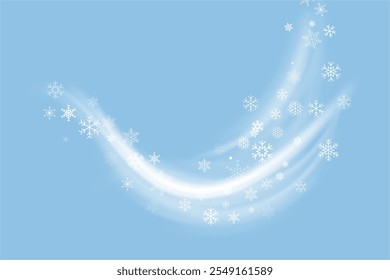 Cold winter wind texture. Holiday vector blizzard. Christmas effect of a cold blizzard. Vector PNG