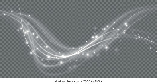 Cold winter wind texture. Holiday vector blizzard. Christmas effect of a cold blizzard. Vector PNG